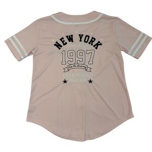 Cult Favorite Baseball Jersey Brooklyn New York‎ 1997 Pink S Sporty Streetwear